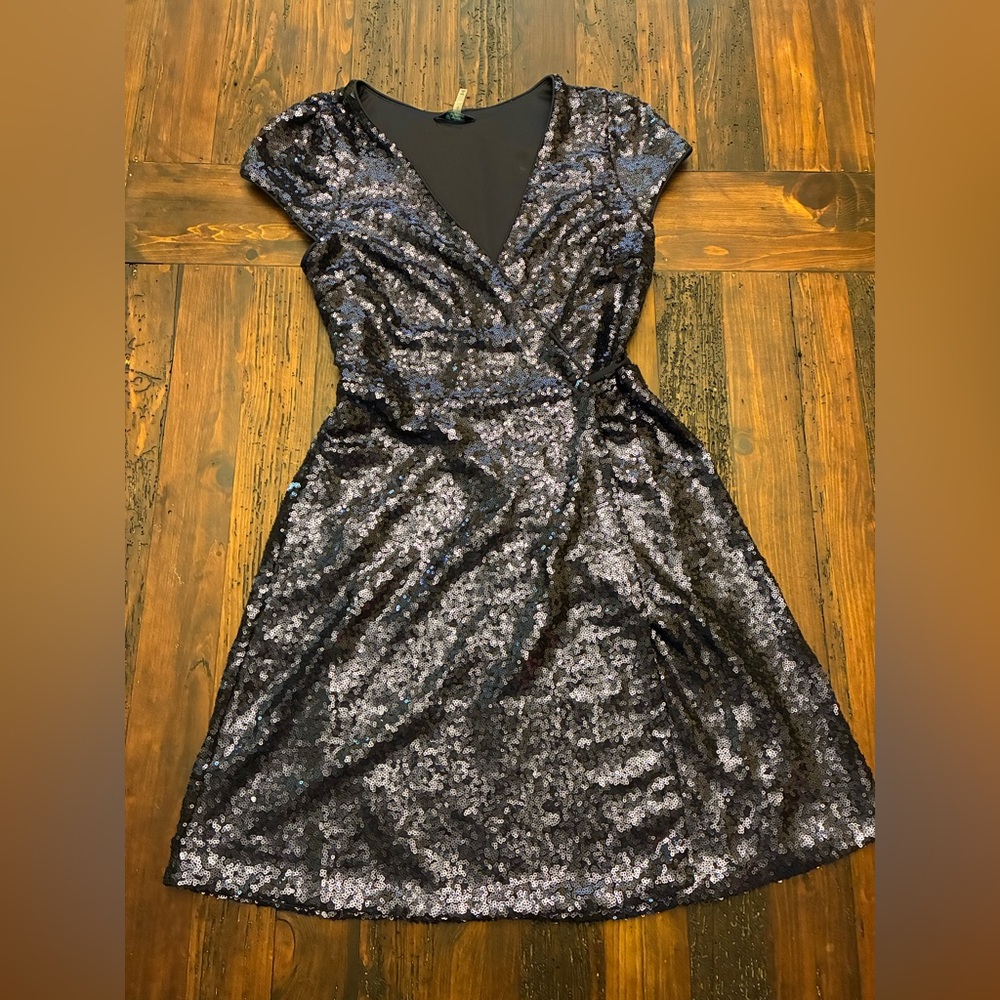 Soprano Navy Sequin Mini Dress